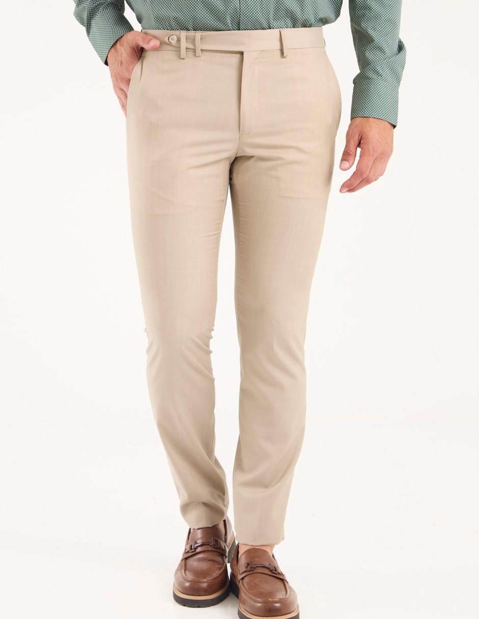 Pantalón de vestir de vestir slim de lana para hombre Pantalón de vestir de vestir slim de lana para hombre