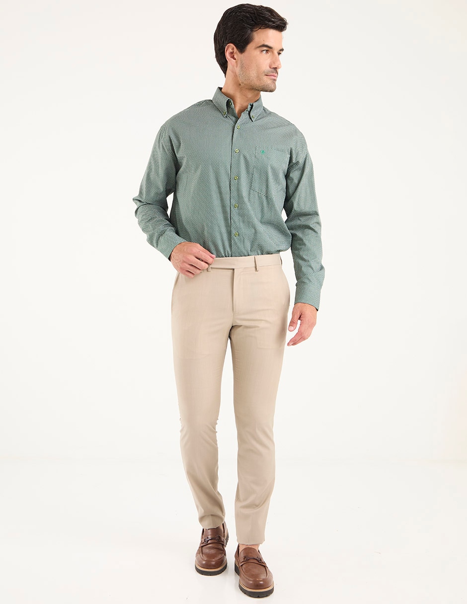 Pantalón de vestir de vestir slim de lana para hombre 3
