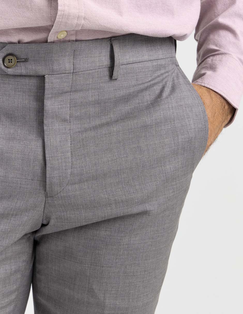 Pantalón de vestir regular de lana para hombre 4