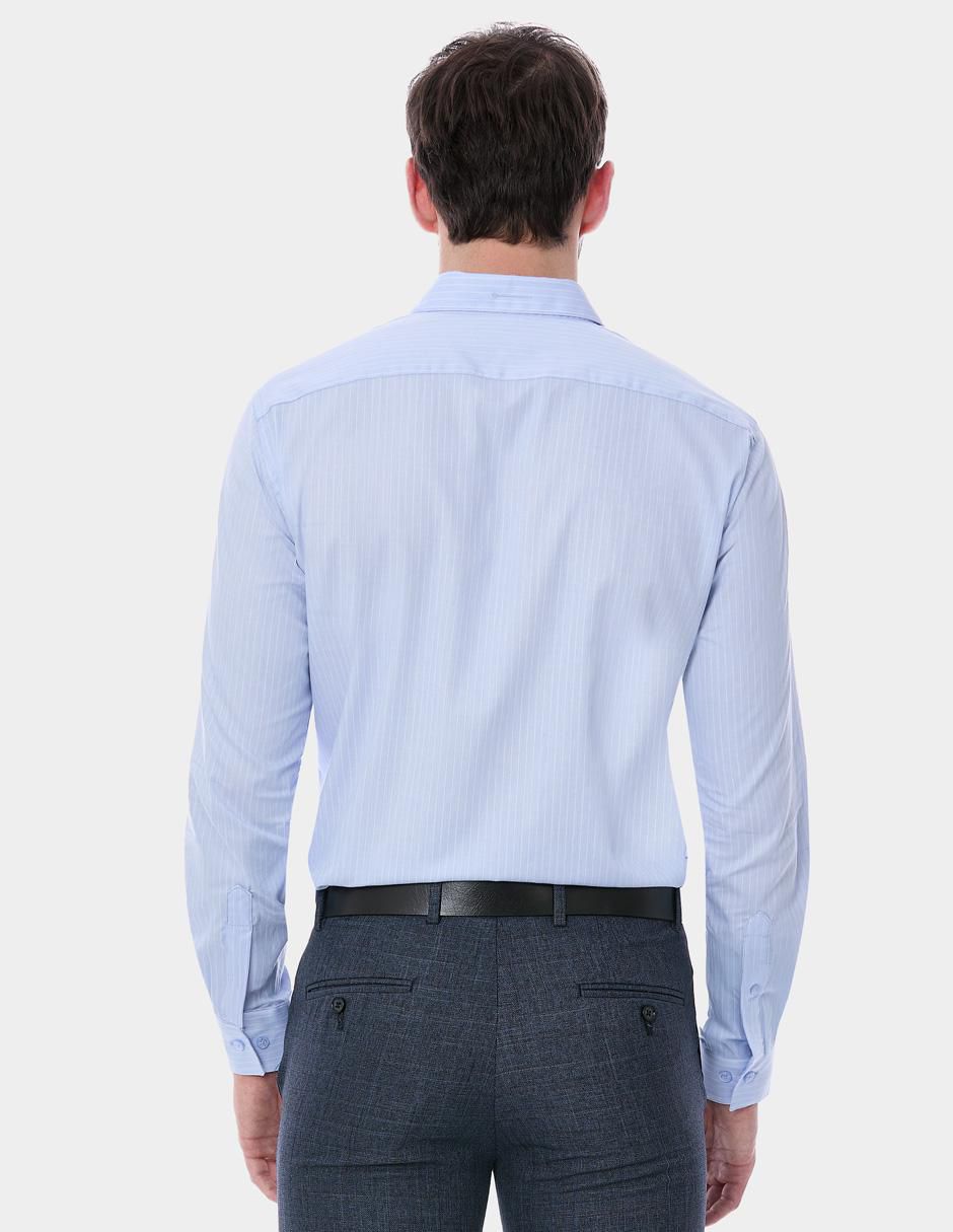 Camisa de vestir de algodón manga larga para hombre 2