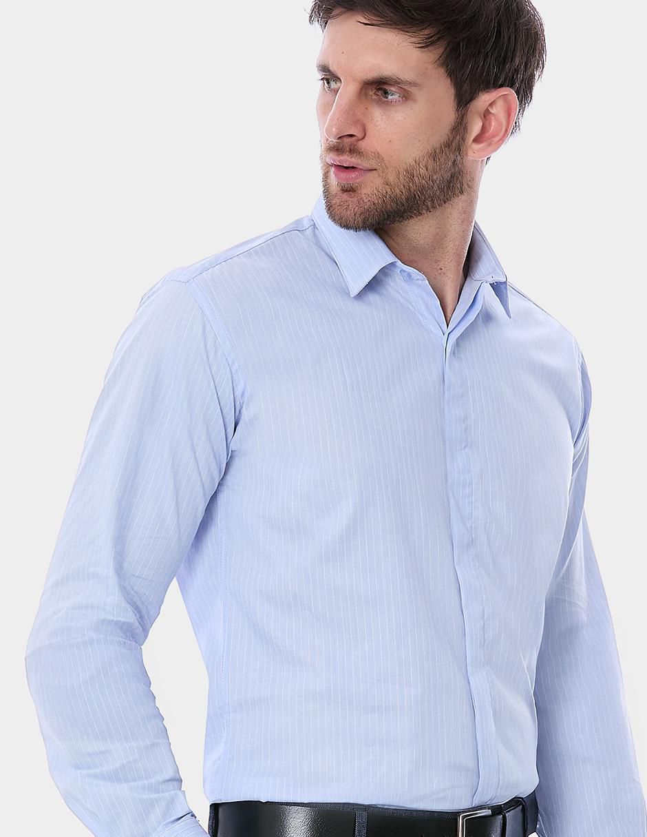 Camisa de vestir de algodón manga larga para hombre 4