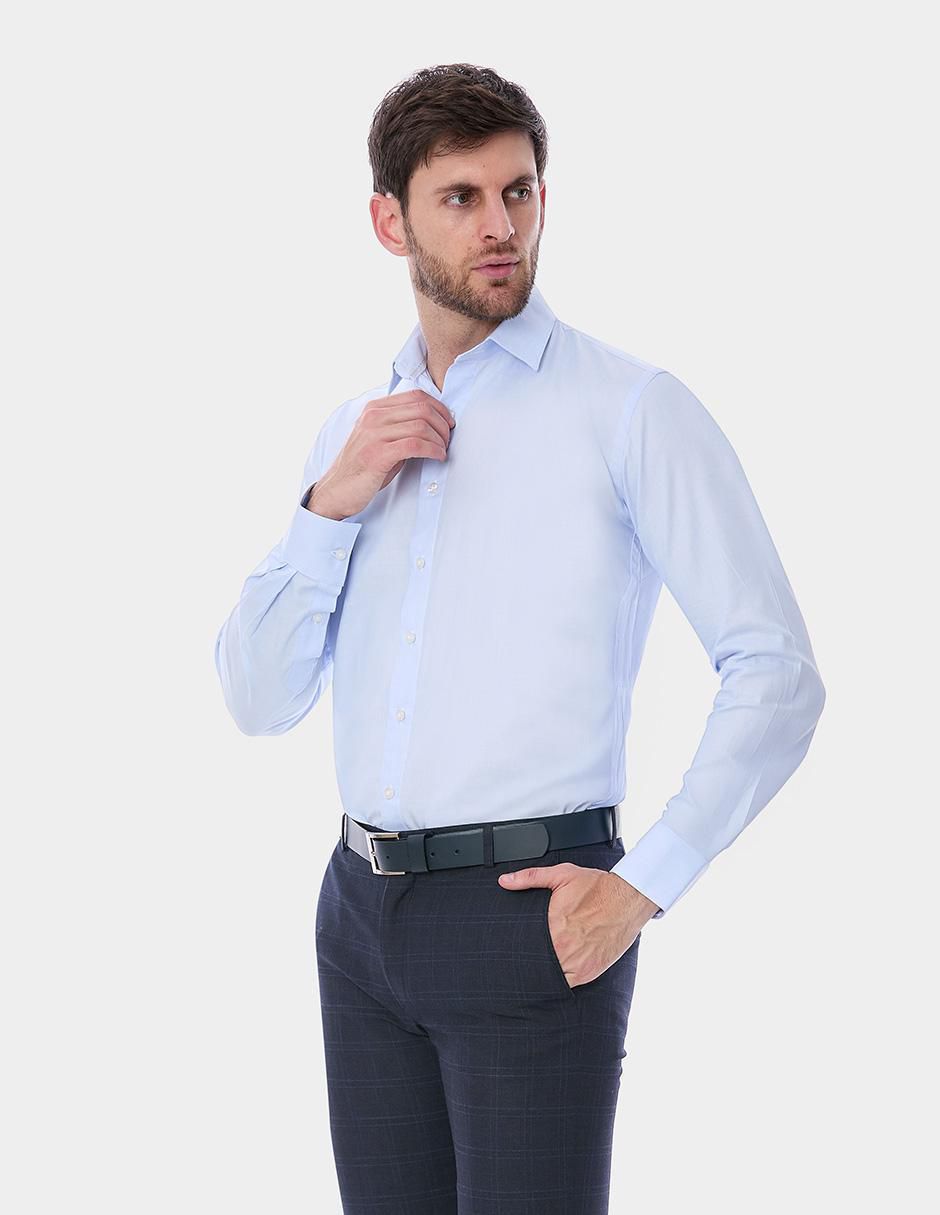 Camisa de vestir de algodón manga larga para hombre 6