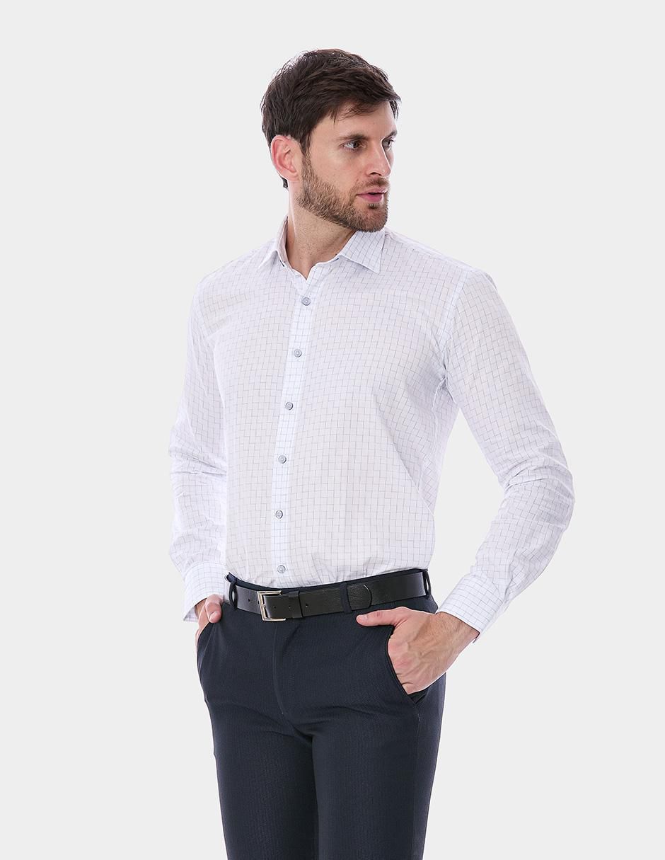 Camisa de vestir de algodón manga larga para hombre 9