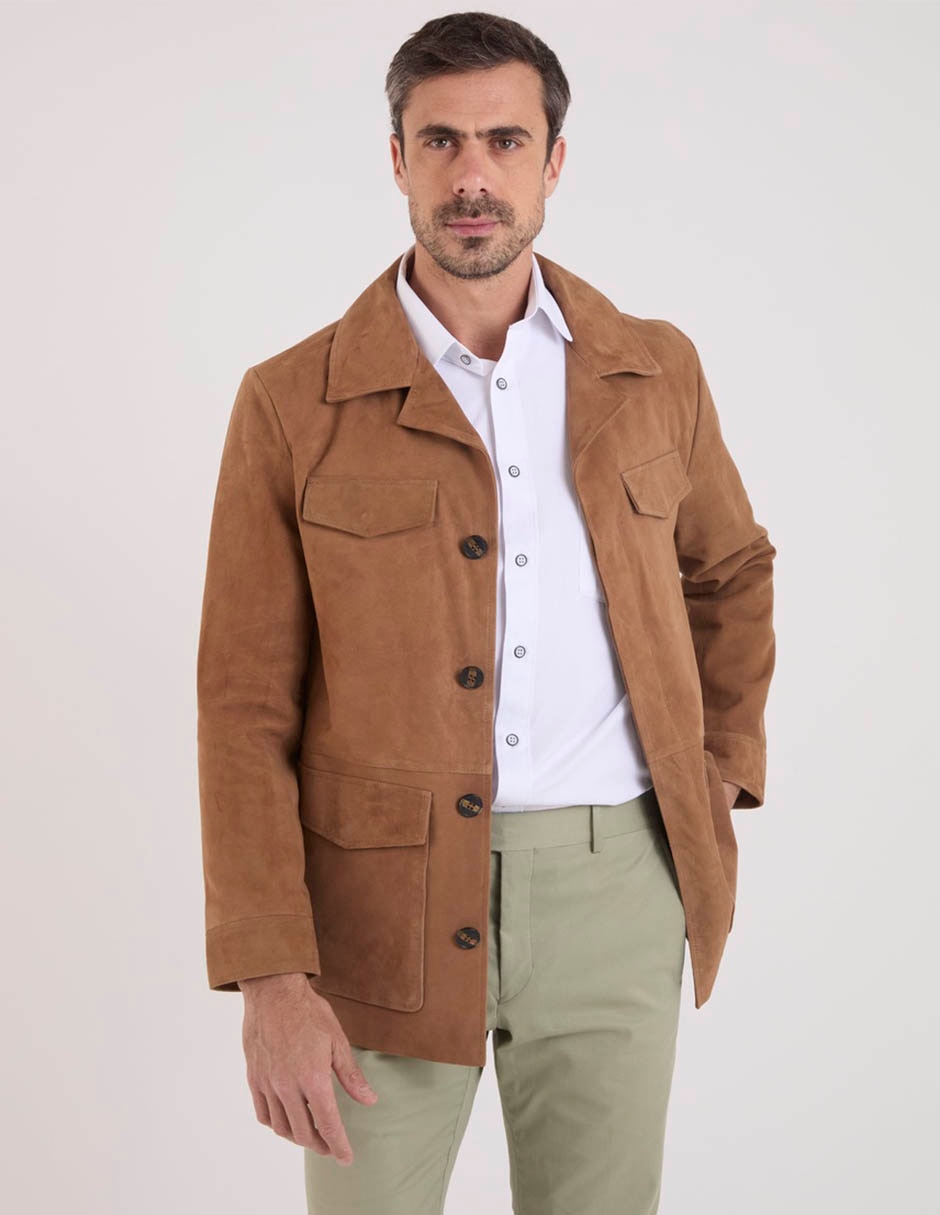 Chamarra cazadora con bolsillos para hombre 2