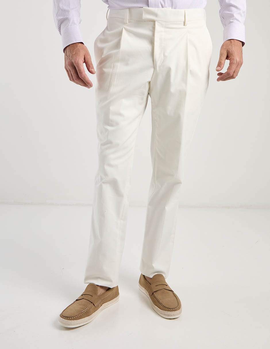 Pantalón de vestir chino slim de lana para hombre