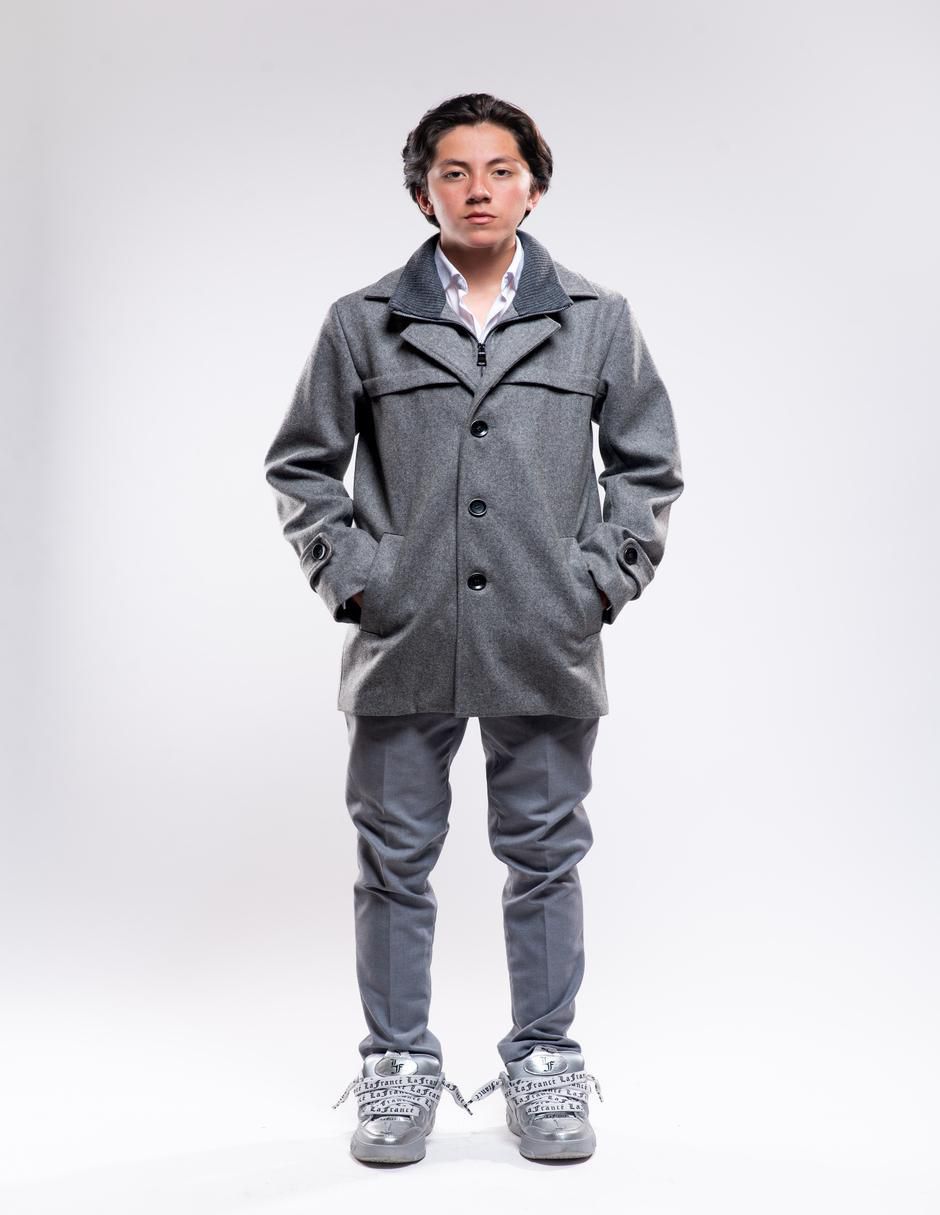 Abrigo de lana impermeable efecto doble prenda para hombre Abrigo de lana impermeable efecto doble prenda para hombre