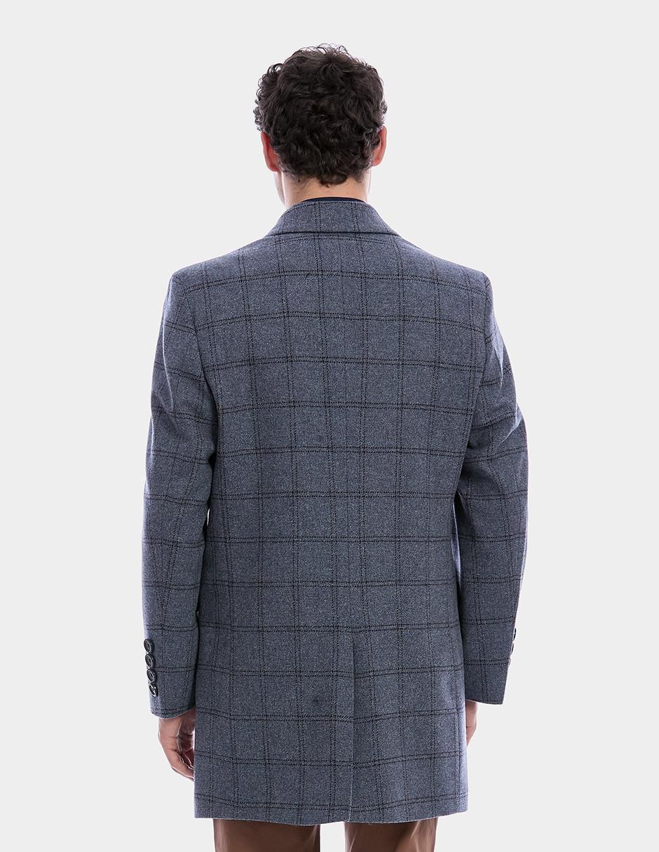 Abrigo de lana estampado a cuadros para hombre 3