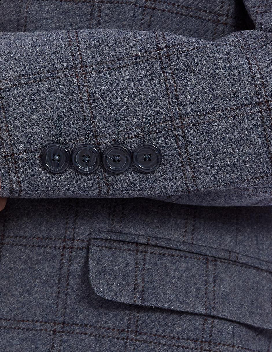 Abrigo de lana estampado a cuadros para hombre 6